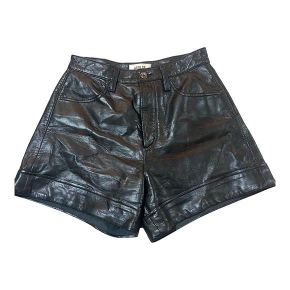 Agolde Recycled Leather Angled Hem Short in Detox Sz 25 - Picture 2 of 5